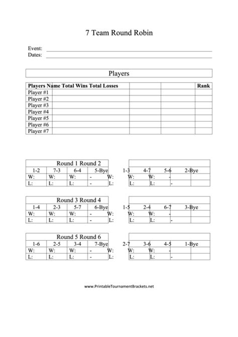 Top 9 Round Robin Tournament Templates free to download in PDF format