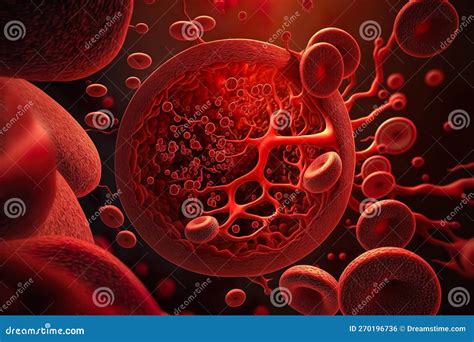 Sistema Circolatorio Del Sangue Globuli Rossi In Un Arteria Concetto