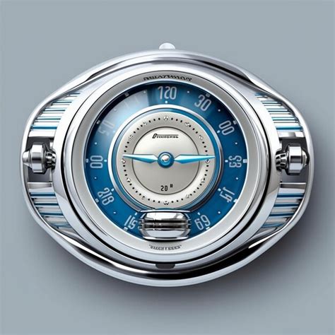 Premium AI Image | a silver watch with a blue face and a blue face.