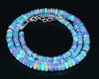 Natural Ethiopian Blue Fire Opal Smooth Rondelle Beads Etsy