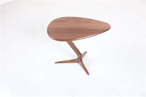 Mid Century Sculptural Walnut Side Table Etsy