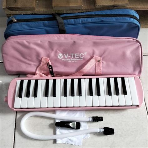 Jual Alat Musik Tiup Pianika Vtec Set Lengkap Tas Biru Pink Shopee