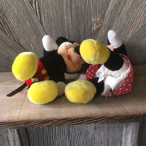 Vintage Plush Mickey Mouse And Minnie Mouse Disneyland Walt Etsy