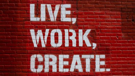 Live Wallpaper 4K, Work, Create, Brick wall, Red