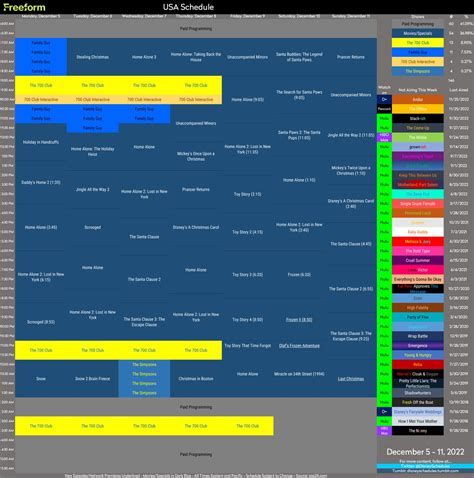 Freeform Schedule! by BobCardsForever on DeviantArt