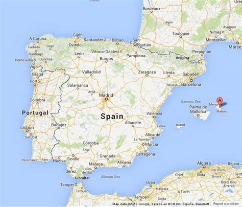 Menorca Island Map