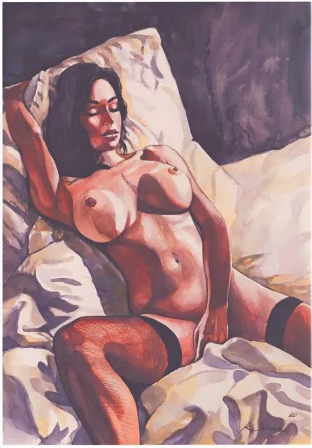 Akt Nude Naked Woman Nude Woman Signed Signed Lithograph Lithograph