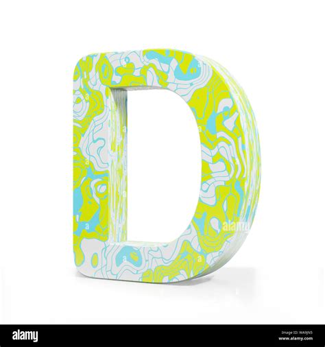 3D Rendering Letter D On White Background Signs And Symbols Colorful