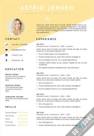 Cv Resume Template Stockholm