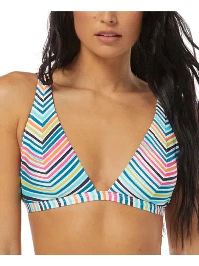 Vince Camuto Womens Striped Lined Bikini Swim Top In Multi Modesens