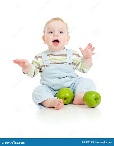 Baby Boy Eating Healthy Food Royalty Free Stock Image - Image: 23359506