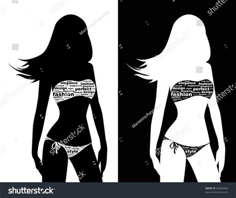 Silhouettes Woman Bikini Stock Illustration Shutterstock Hot Sex Picture