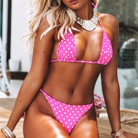 Pink Polka Dot Bikini Free Shipping Sunwise Swimwear