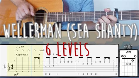 6 Levels Of Wellerman Fingerstyle Guitar Tutorial With Tabs And