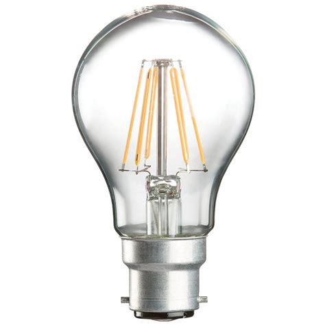 W Led Gls Clear Globe Filament Light Bulb K Warm White With Bc Or