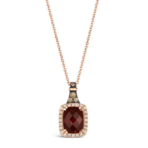 Le Vian Pomegranate Garnet 1 4ctw Chocolate Diamonds And Nude Diamonds 14k Strawberry Gold