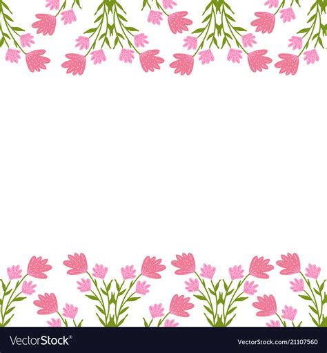 Greeting card with seamless floral border perfect Vector Image