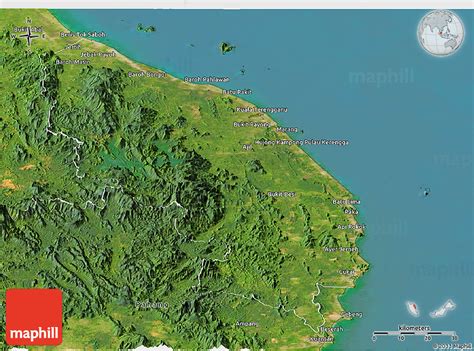 Satellite Panoramic Map of Terengganu