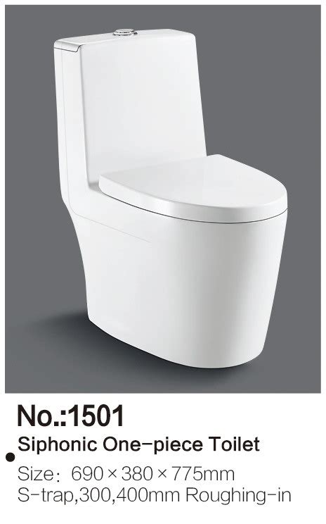 Bathroom Sanitaryware One Piece Rimless Siphonic Ceramic Toilet S Trap