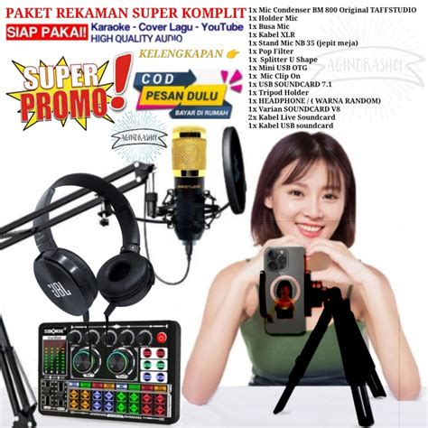 Jual Promo Paket Super Komplit Mic Condenser Bm Stand Popfilter