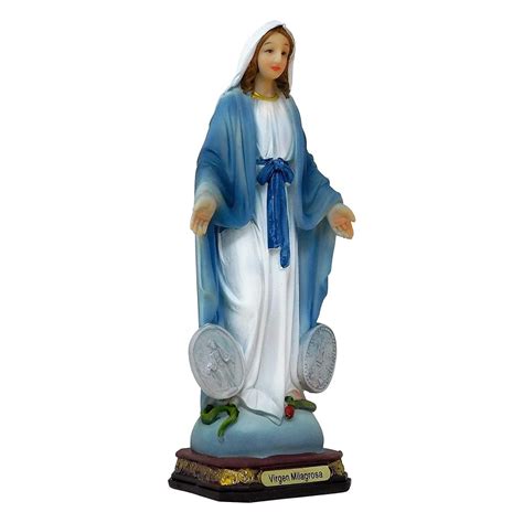 Our Lady Of Grace Medal Statue Finely Detailed Resin Inch Tall