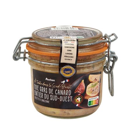 AUCHAN GOURMET Foie gras de canard entier du Sud Ouest IGP à l ancienne