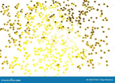 Le Sequenze D Oro A Forma Di Stelle Brillano Su Fondo Bianco Sfondi