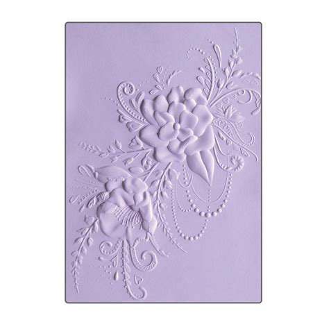 Sizzix 3 D Textured Impressions Embossing Folder Flower Heart Doodle