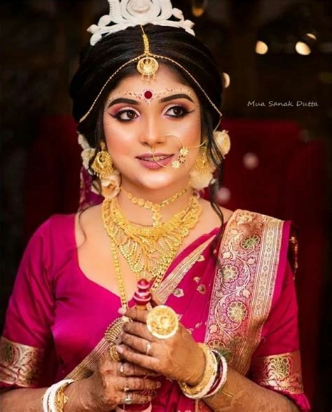 Pin By Payel Dey On Bengali Bride Bengali Bridal Makeup Bengali