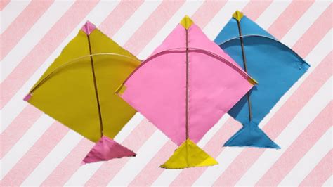 How To Make Kite With Paper Diamond Kite Making At Home By 5 Year Old