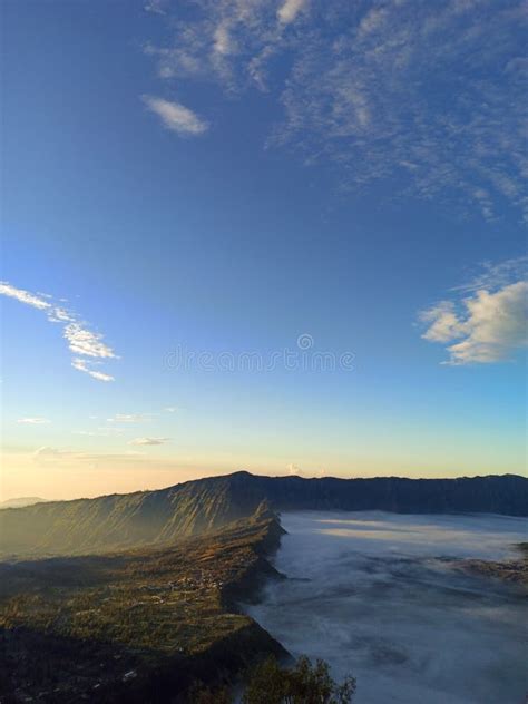 Monte Bromo Vulcano Gunung Bromo Bromo All Alba Con Sfondo Blu Nel