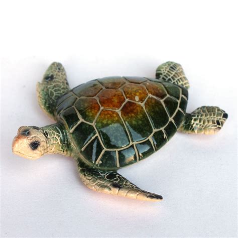 425 Green Resin Sea Turtle Figurine Nautical Sea Decor California