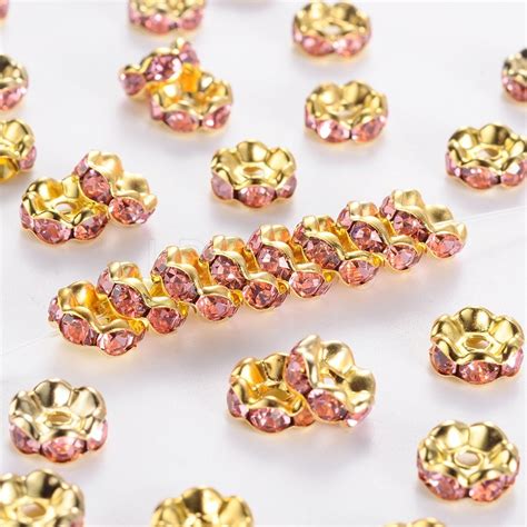 Brass Rhinestone Spacer Beads Lbeads