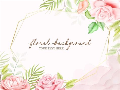 Premium Vector | Beautifull Floral Wedding Background Template Design