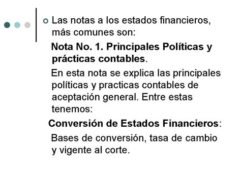 AnÁlisis De InformaciÓn Financiera Notas A Los Estados Financieros