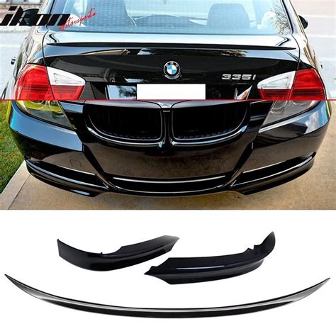 2006 2008 Bmw 3 Series E90 4dr M3 Style Trunk Spoiler Front Lip Splitters Black Sapphire 475