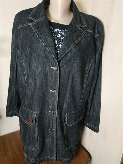 Джинсовая длинная куртка / качественная женская джинсовка с карманами ...