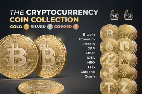 The Cryptocurrency Coin Collection Graphic Objects Creative Market