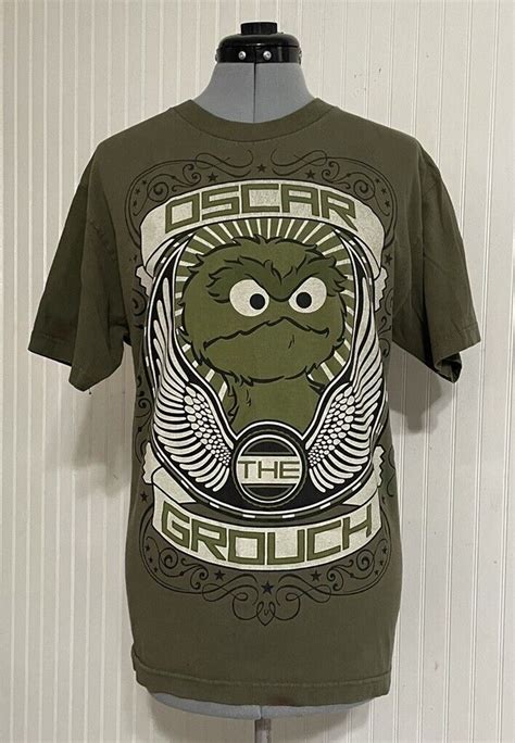 Vintage Y2K OSCAR THE GROUCH Sesame Street T Shirt Ad Gem