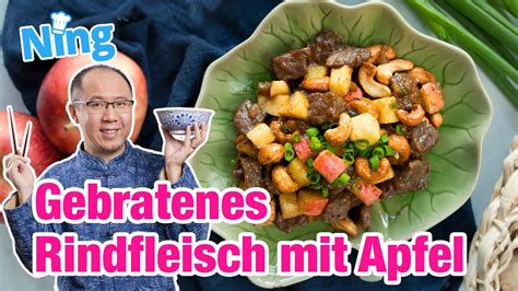 Fruchtig Knackig Lecker Gebratenes Rindfleisch Mit Apfel Youtube