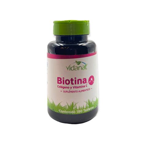 Biotina Colágeno Y Vitamina C Vidanat 180 Cápsulas De 540 Mg Jung