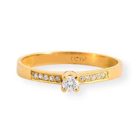 Anel De Ouro 18k Com Diamante Caa321oa Coliseu