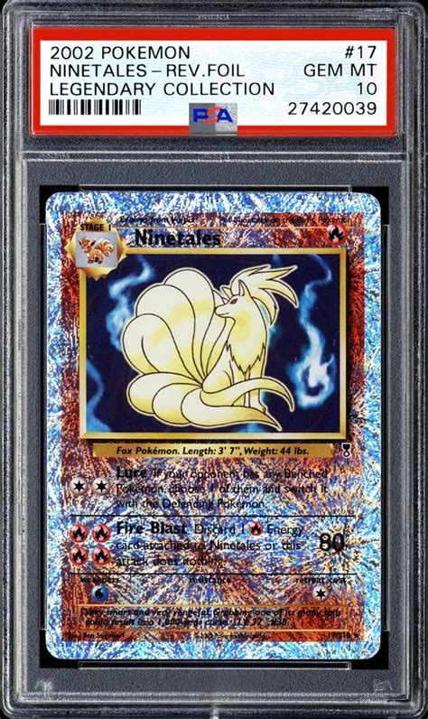 2002 Nintendo Pokemon Legendary Collection Ninetales Reverse Foil Psa