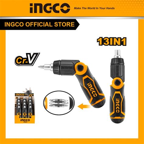 Promo Obeng Ratchet 13 In 1 Screwdriver Set INGCO AKISD1208 Jakarta