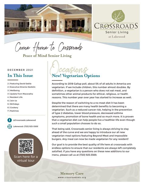 Crossroads Courier Newsletter December 2021 Lakewood By Crossroads