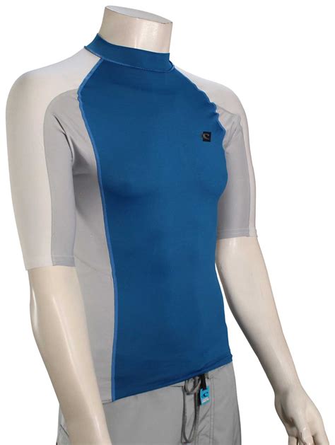 O Neill Premium Skins Rash Guard Ultra Blue Cool Grey White