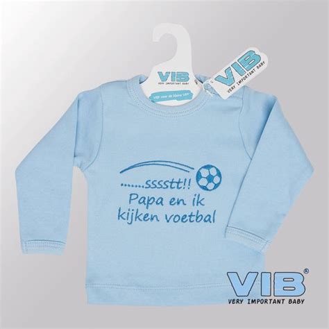 Vib Baby T Shirt Ssst Papa En Ik Kijken Voetbal Blauw Mnd