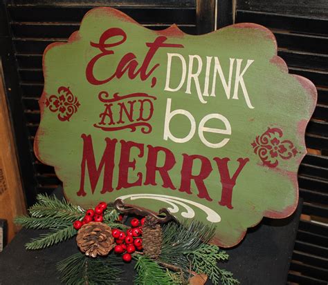 Items Similar To Eat Drink And Be Merry Sign Christmas Sign Victorian