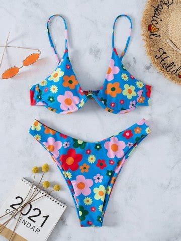 Floral Print Halter Bikini Set Pink S In Bikini Sets Online Store Best For Sale Emmiol