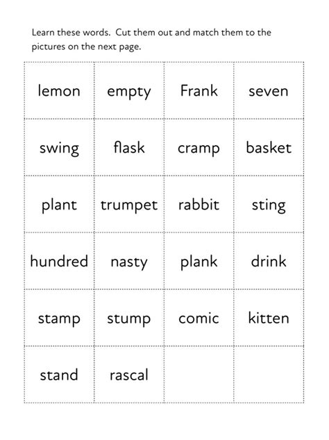 Two And Three Syllable Word List